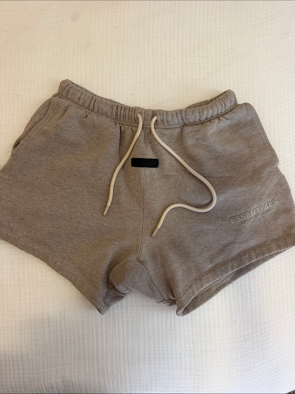 Essentials Taupe Athletic Fleece Shorts